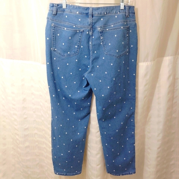 Vintage Jeans Workshop Republic Polkadot Ankle Length 5 Pocket Medium Wash Denim - Picture 9 of 14